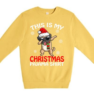 This Is My Christmas Pajama Cute Gift Pug Santa Funny Gift Premium Crewneck Sweatshirt