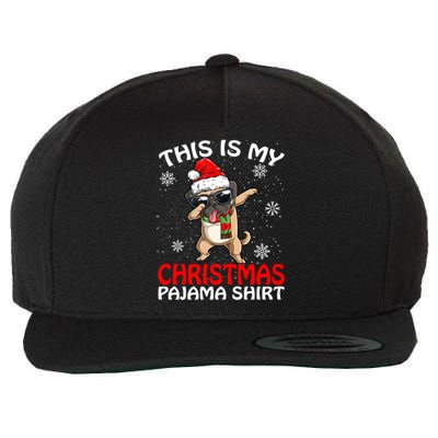 This Is My Christmas Pajama Cute Gift Pug Santa Funny Gift Wool Snapback Cap