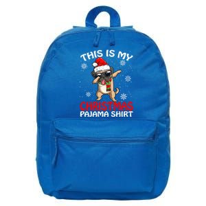 This Is My Christmas Pajama Cute Gift Pug Santa Funny Gift 16 in Basic Backpack