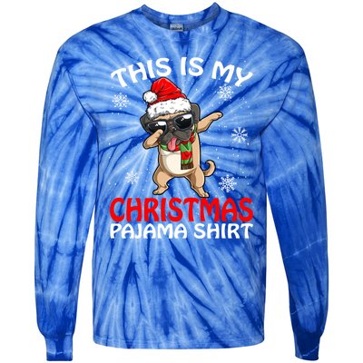 This Is My Christmas Pajama Cute Gift Pug Santa Funny Gift Tie-Dye Long Sleeve Shirt