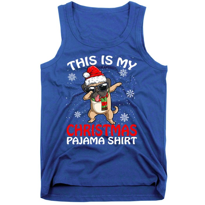 This Is My Christmas Pajama Cute Gift Pug Santa Funny Gift Tank Top