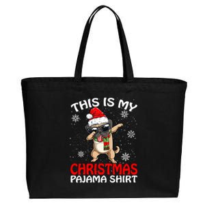 This Is My Christmas Pajama Cute Gift Pug Santa Funny Gift Cotton Canvas Jumbo Tote