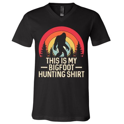 This Is My Bigfoot Hunting Squatchy Sasquatch V-Neck T-Shirt