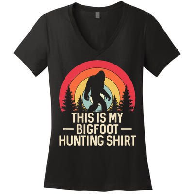 This Is My Bigfoot Hunting Squatchy Sasquatch Women's V-Neck T-Shirt