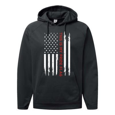 This Is My Pride Flag USA American 4th Of July Performance Fleece Hoodie