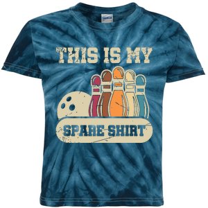 This Is My Spare Shirts Bowling Alley Gutter Pins Bowling Kids Tie-Dye T-Shirt