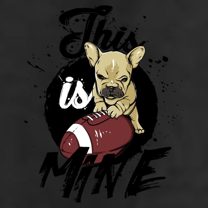 This Is Mine Cute Football Dog 7 Panel Mesh Trucker Snapback Hat