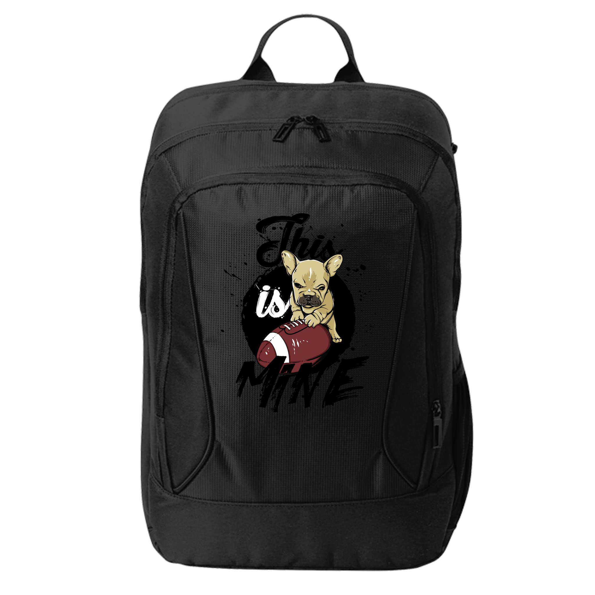 This Is Mine Cute Football Dog City Backpack