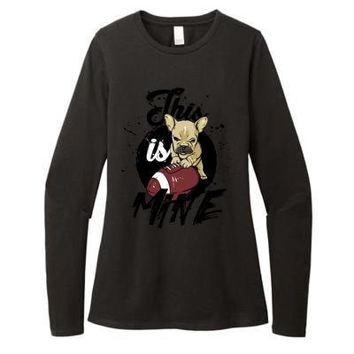 This Is Mine Cute Football Dog Womens CVC Long Sleeve Shirt