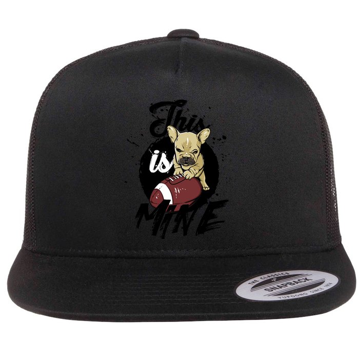 This Is Mine Cute Football Dog Flatbill Hat