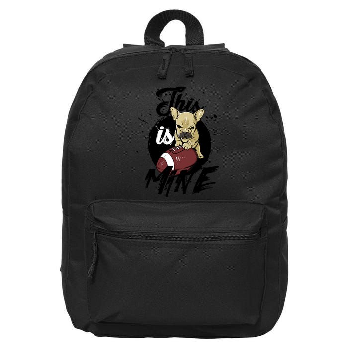 This Is Mine Cute Football Dog 16 in Basic Backpack