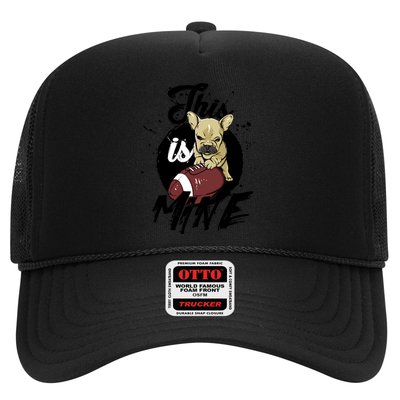 This Is Mine Cute Football Dog Trucker Hat