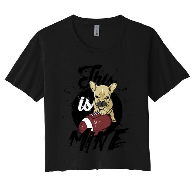 This Is Mine Cute Football Dog Crop Top