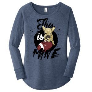 This Is Mine Cute Football Dog Women's Perfect Tri Tunic Long Sleeve Shirt