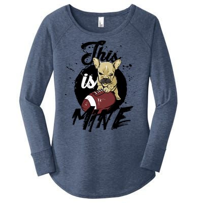 This Is Mine Cute Football Dog Women's Perfect Tri Tunic Long Sleeve Shirt