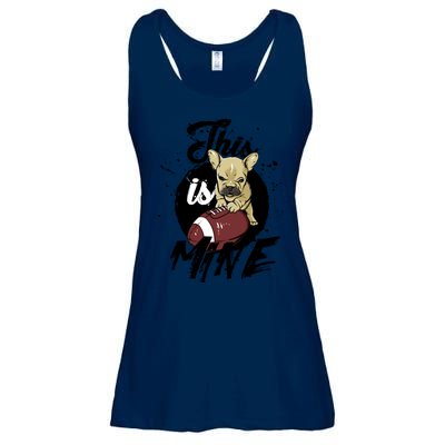 This Is Mine Cute Football Dog Ladies Essential Flowy Tank