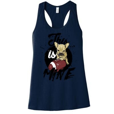 This Is Mine Cute Football Dog Women's Racerback Tank