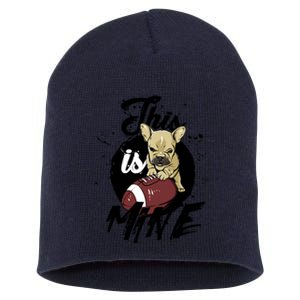 This Is Mine Cute Football Dog Short Acrylic Beanie