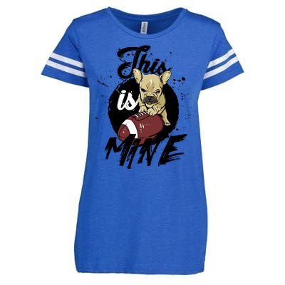 This Is Mine Cute Football Dog Enza Ladies Jersey Football T-Shirt