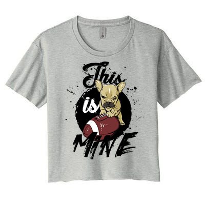 This Is Mine Cute Football Dog Women's Crop Top Tee