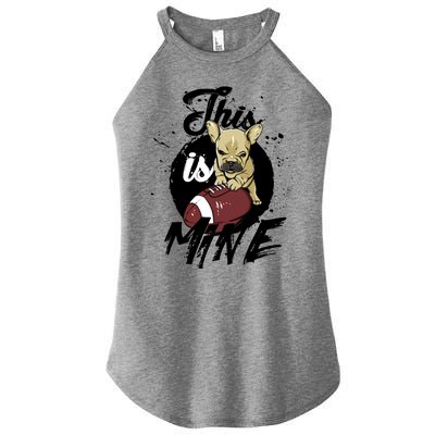 This Is Mine Cute Football Dog Women’s Perfect Tri Rocker Tank