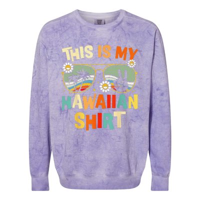 This Is My Hawaiian Tropical Luau Costume Party Hawaii Colorblast Crewneck Sweatshirt