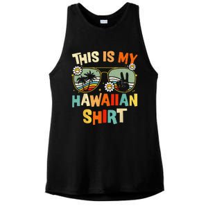 This Is My Hawaiian Tropical Luau Costume Party Hawaii Ladies PosiCharge Tri-Blend Wicking Tank