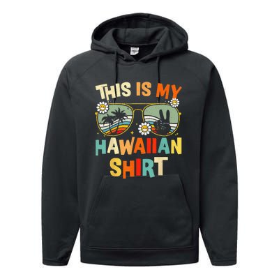 This Is My Hawaiian Tropical Luau Costume Party Hawaii Performance Fleece Hoodie