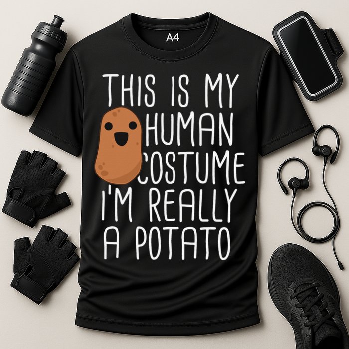 This Is My Human Costume Im Really A Potato Yam Cooling Performance Crew T-Shirt