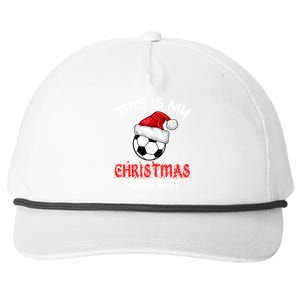 This Is My Christmas Pajama Gift Soccer Xmas Pajama Meaningful Gift Snapback Five-Panel Rope Hat