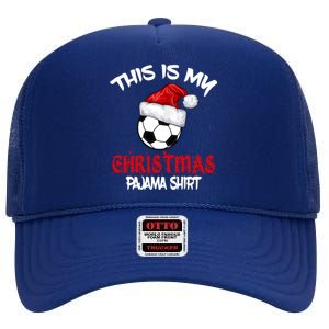 This Is My Christmas Pajama Gift Soccer Xmas Pajama Meaningful Gift High Crown Mesh Back Trucker Hat