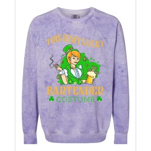 This Is My Lucky Bartender Costume Funny St Patrick Day Gift Colorblast Crewneck Sweatshirt