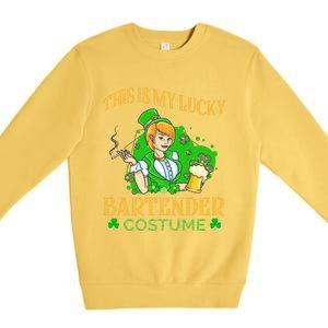 This Is My Lucky Bartender Costume Funny St Patrick Day Gift Premium Crewneck Sweatshirt