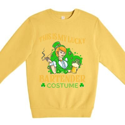 This Is My Lucky Bartender Costume Funny St Patrick Day Gift Premium Crewneck Sweatshirt