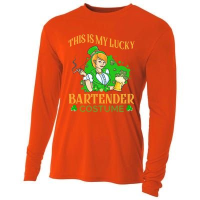 This Is My Lucky Bartender Costume Funny St Patrick Day Gift Cooling Performance Long Sleeve Crew