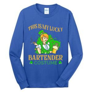 This Is My Lucky Bartender Costume Funny St Patrick Day Gift Tall Long Sleeve T-Shirt