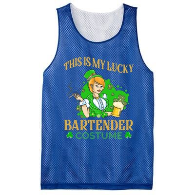 This Is My Lucky Bartender Costume Funny St Patrick Day Gift Mesh Reversible Basketball Jersey Tank