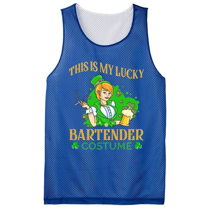 This Is My Lucky Bartender Costume Funny St Patrick Day Gift Mesh Reversible Basketball Jersey Tank