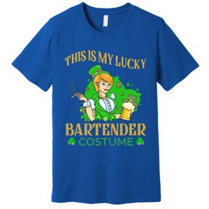 This Is My Lucky Bartender Costume Funny St Patrick Day Gift Premium T-Shirt