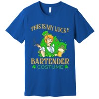 This Is My Lucky Bartender Costume Funny St Patrick Day Gift Premium T-Shirt