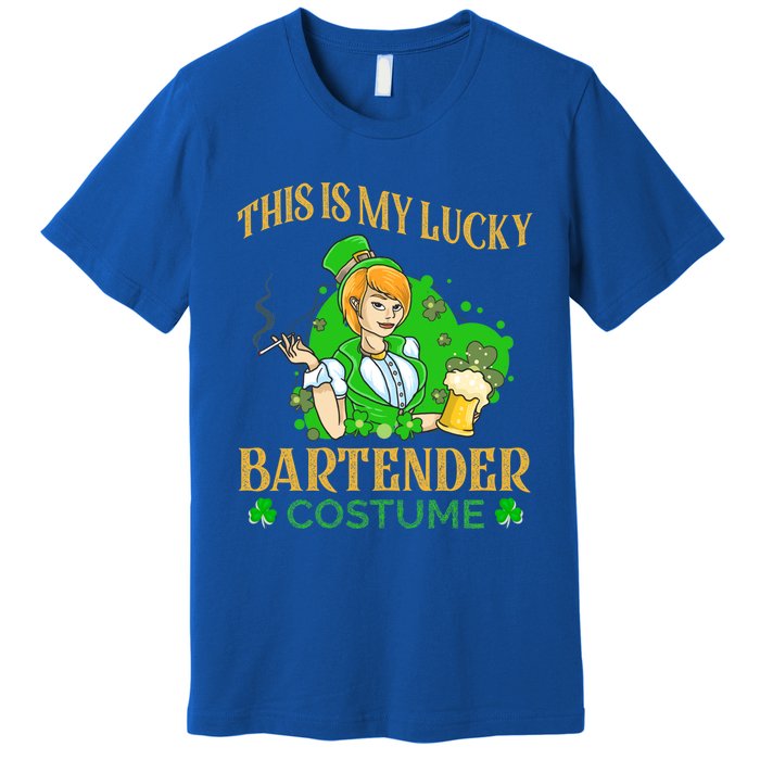 This Is My Lucky Bartender Costume Funny St Patrick Day Gift Premium T-Shirt