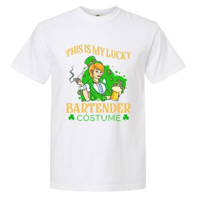 This Is My Lucky Bartender Costume Funny St Patrick Day Gift Garment-Dyed Heavyweight T-Shirt