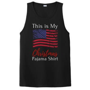 This Is My Christmas Pajama Usa American Flag Patriotic Gift PosiCharge Competitor Tank