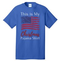 This Is My Christmas Pajama Usa American Flag Patriotic Gift Tall T-Shirt