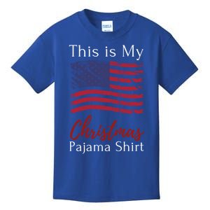 This Is My Christmas Pajama Usa American Flag Patriotic Gift Kids T-Shirt