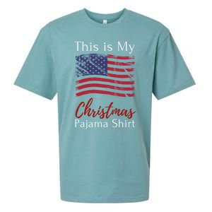 This Is My Christmas Pajama Usa American Flag Patriotic Gift Sueded Cloud Jersey T-Shirt