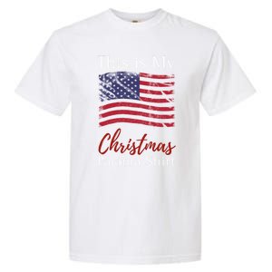 This Is My Christmas Pajama Usa American Flag Patriotic Gift Garment-Dyed Heavyweight T-Shirt