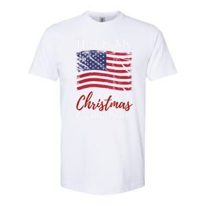 This Is My Christmas Pajama Usa American Flag Patriotic Gift Softstyle CVC T-Shirt