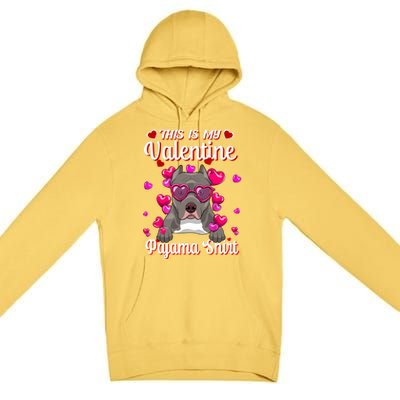 This Is My Valentine Pajama Gift Pitbull Lovers Cute Gift Premium Pullover Hoodie