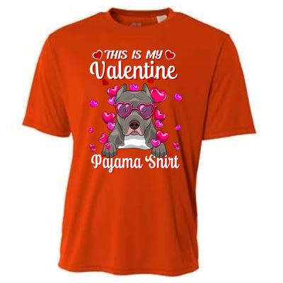 This Is My Valentine Pajama Gift Pitbull Lovers Cute Gift Cooling Performance Crew T-Shirt